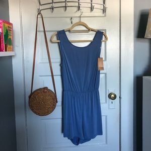 NWT Open Back Periwinkle Romper L